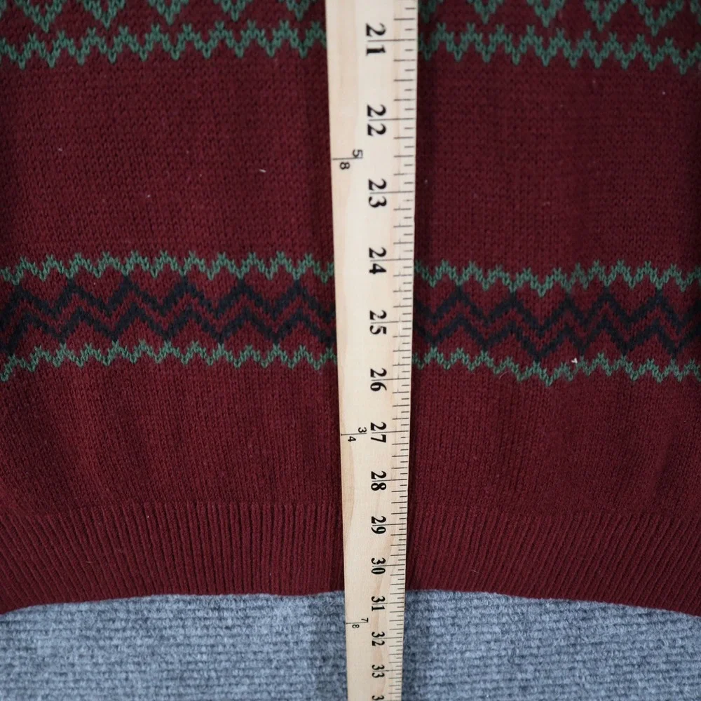 Element Y2K Fair Isle Nordic Knit Sweater Mens XXL Burgundy Crewneck Skater